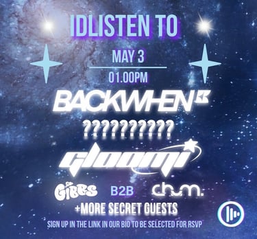 Event flyer for chum. at a Denver Rooftop Show on May 3, 2025.