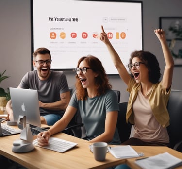 a man standing in front of a large screen in a large auditorium