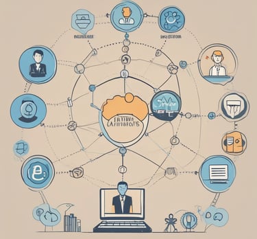 A person is viewing a map with red data points on a computer monitor, likely indicating a geographical distribution. The image has a focus on technology and data analysis.