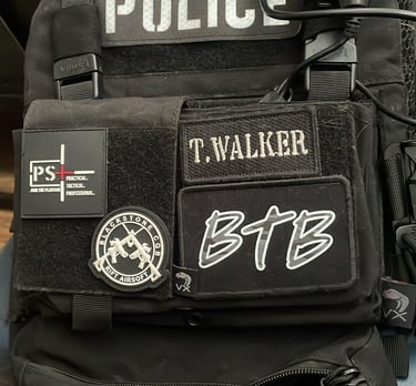 BTB patches on my tactical backpack