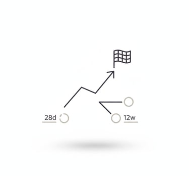 Gráfico de progreso con decisión final