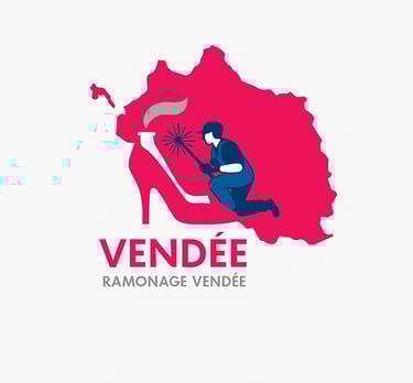 Carte de la Vendée zone d'intervention de ramonage par le technicien ramoneur-fumiste en Vendée