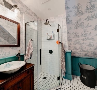 A quaint antique style bathroom