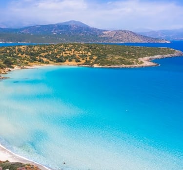 Scenic view of Voulisma Beach in Crete