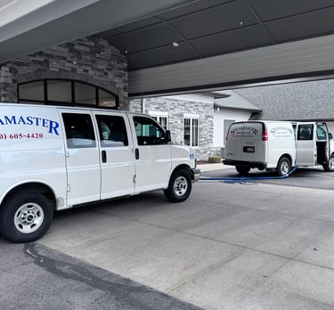 Steamaster Carpet Cleaning trucks for residential and commercial carpet cleaning