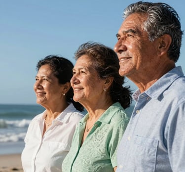 Warm and professional scene of a caregiver gently assisting an elderly person at home.