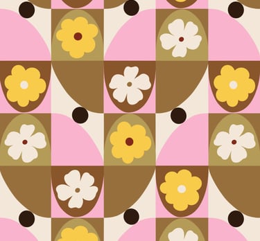 Cordinate pattern pink abstract geo florals checker