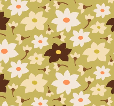 Filler pattern white green small falling flowers