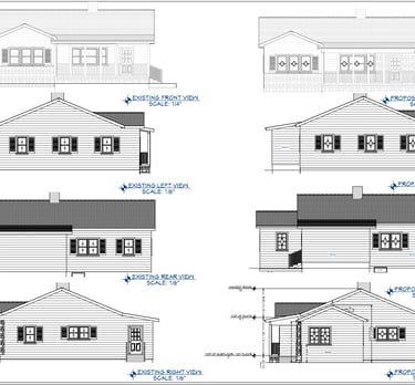 Example of a elevation drawings used for permit submission