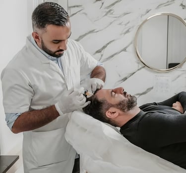 homme qui fait une greffe capillaire aux pays-bas