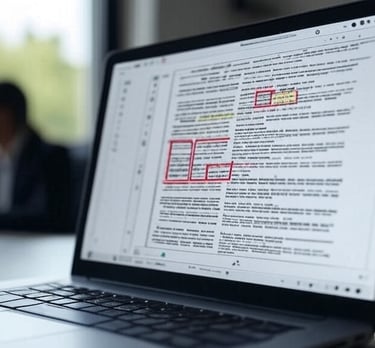 Laptop screen with open document