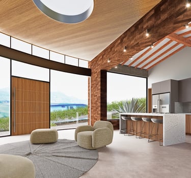 zona de estar elegante y moderna en vivienda de lujo