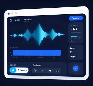 Illustration of a friendly AI assistant managing phone calls with digital icons representing leads and appointments.