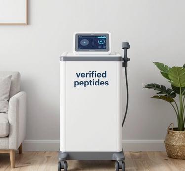 A modern laboratory setting showing peptides being prepared with precision.