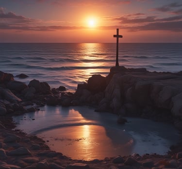 silhouette of light tower under cloudy sky