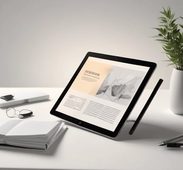 A colorful ebook cover displayed on a tablet screen.