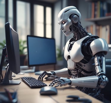 A sleek, modern black-themed dashboard showing AI agents managing business processes.