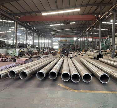 Seamless steel pipe production workshop
