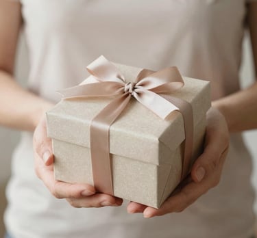 A stack of elegant journals tied with a ribbon, resting on a soft fabric