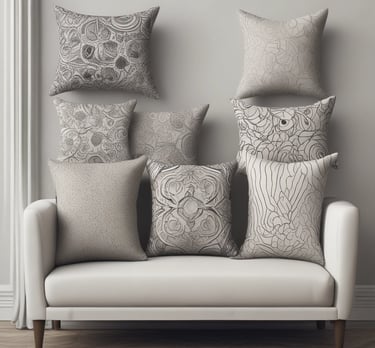 Cozy corner with a white fabric loveseat and burgundy cushions under soft lighting