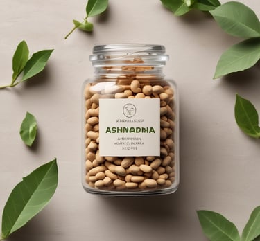 Ashwagandha roots artistically arranged on a natural wooden surface with vapor mist.