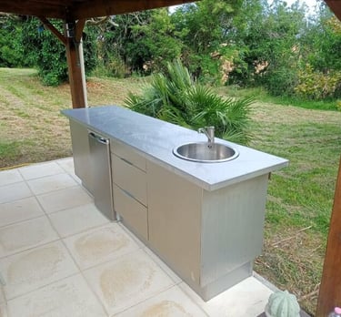 cuisine extérieure en inox