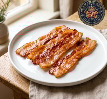 4 slices of crispy fried cambodia bacon