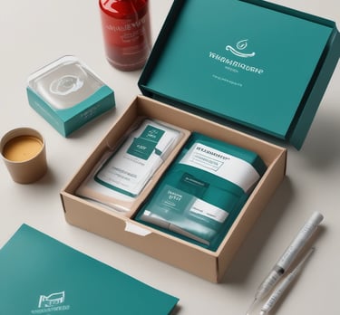 A sleek sealed box labeled 'thriveq' resting on a clean white surface with teal accents.