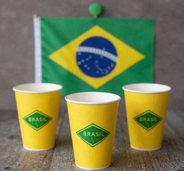 A sleek minimalist jersey featuring five golden stars and a green diamond emblem representing Brazil's quest for the sixth title.