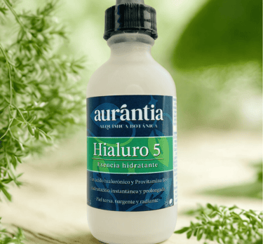 Botella de esencia facial hidratante Aurantia Hialuro 5 con ácido hialurónico