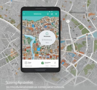 A sleek laptop screen showing a clean, modern website interface with neutral colors.