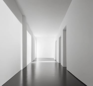 Spacious room under construction showing clean drywall installation.