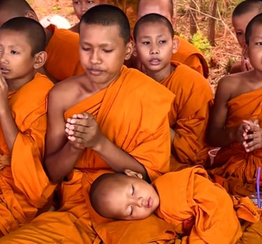 Young Khmer Buddhist monks.