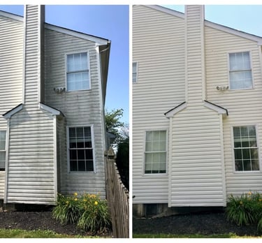 Vinyl siding soft wash on a home in Land O' Lakes, FL