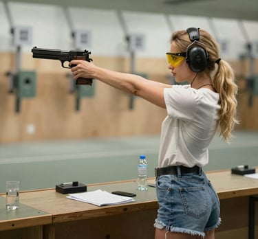 A vibrant display of hiking boots and backpacks arranged on wooden shelves in a cozy store corner.