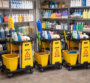 MC Cleaning Services equipment- San Diego cleaning team