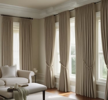 Close-up of a vibrant floral wallpaper pattern in a cozy living room.