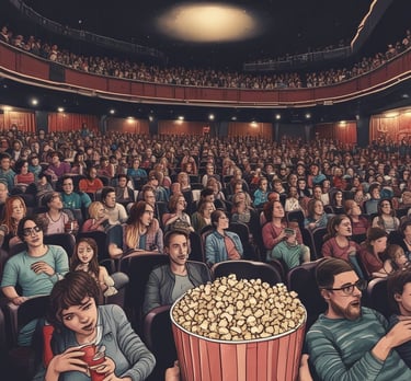 A close-up of headphones resting beside a notebook filled with handwritten song lyrics.