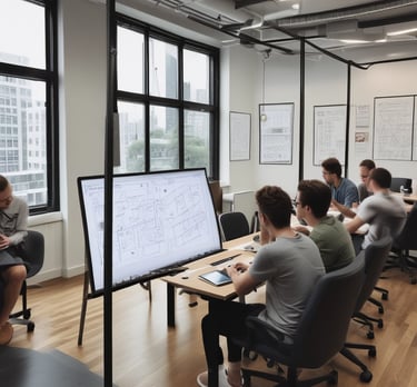 blue and white striped round textile