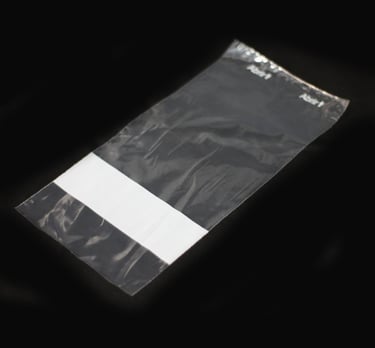 Saco transparente para amostra de alimentos