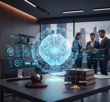 Fictional: AI brain floating