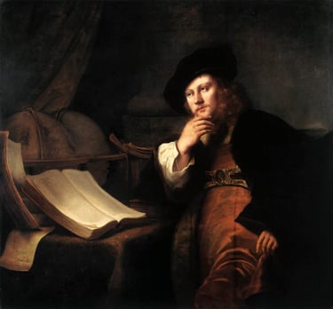 Ancient scholar thinking