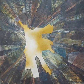 The engine Room II, mixed-media, 60x60 cm ©Damien McGinley