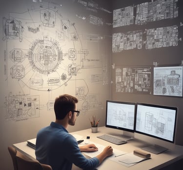 A professional consultation setting with a medical professional sitting at a desk facing a client. The room has a modern aesthetic with white walls decorated with framed certificates. The desk is organized with office supplies, a laptop, and a fruit bowl in the center.