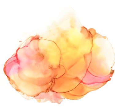 a watercolor blotch of yellow, pink and orange
