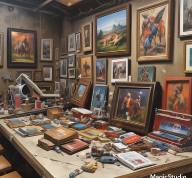 room with framed artwork ready to sell