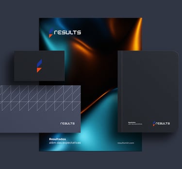 stationery with visual identity results with business card, envelope, diary and folder