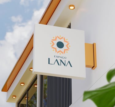 elegant facade sign with the Espaço Lana logo applied