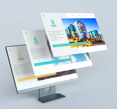 website mockup with visual identity jalit group