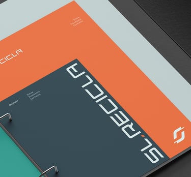stationery with SL Recicla visual identity
